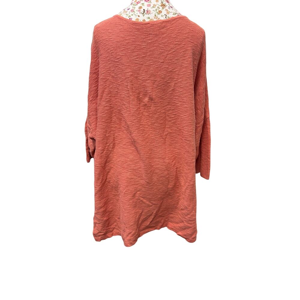 🌺 PureJill Coral Oversized Slouchy Knit Top 2X Plus Relaxed Boho Minimalist - Picture 3 of 4